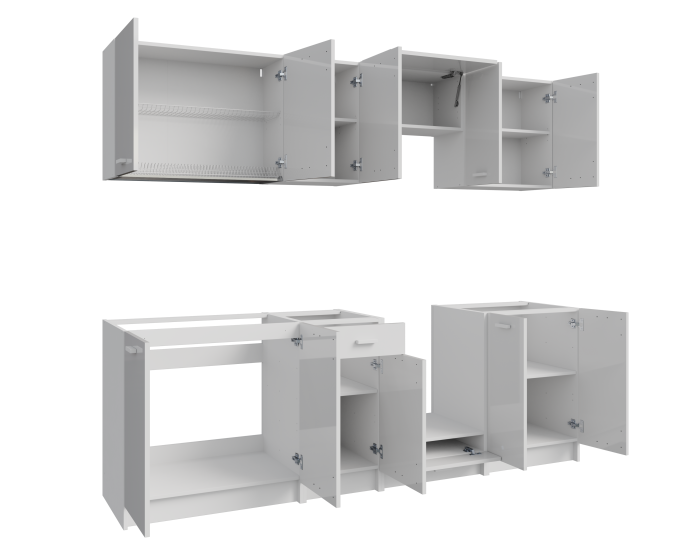 LUNA Cuisine complète 2m40 - 8 éléments - 6 Couleurs : Élégance et Économie – Image 3